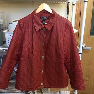 Red Leather Jacket Women's Size M